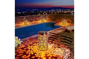 JSOT Solar Lanterns Outdoor Waterproof - 4 Pack Hanging Solar Lights Outdoor, Metal Lantern Decorative Solar Powered Patio Decor for Garden Yard Backyard Porch Table Tree Lighting, Cool/Warm Light