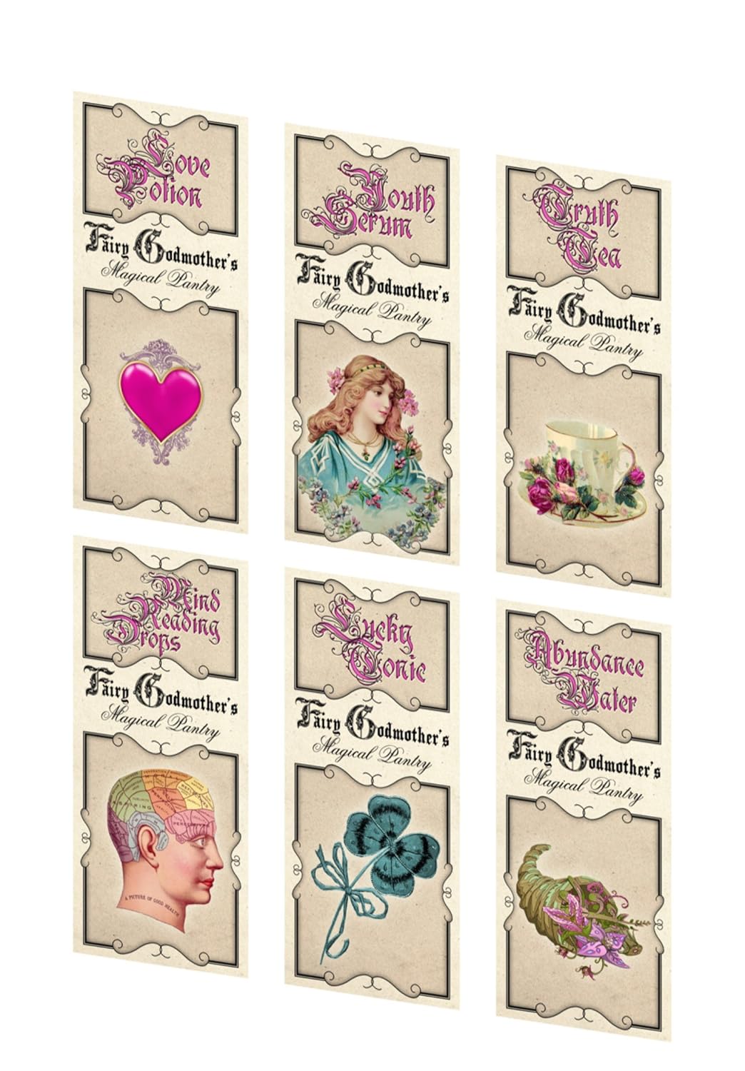 Amazon Com 6 Fairy Godmother Pantry Labels Stickers Glossy