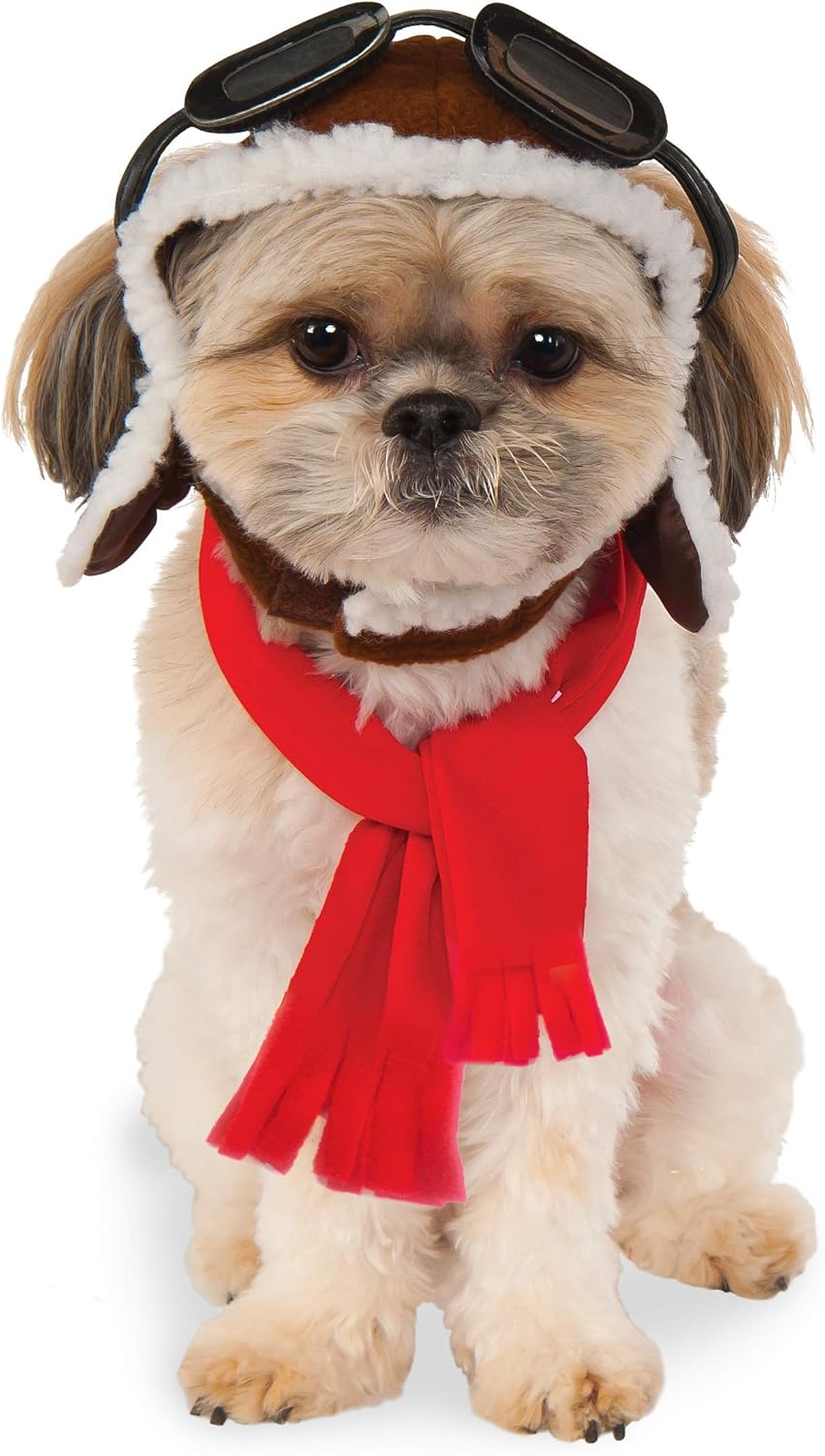 Pet Aviator Hat and Scarf Set, Medium/Large : Pet Supplies