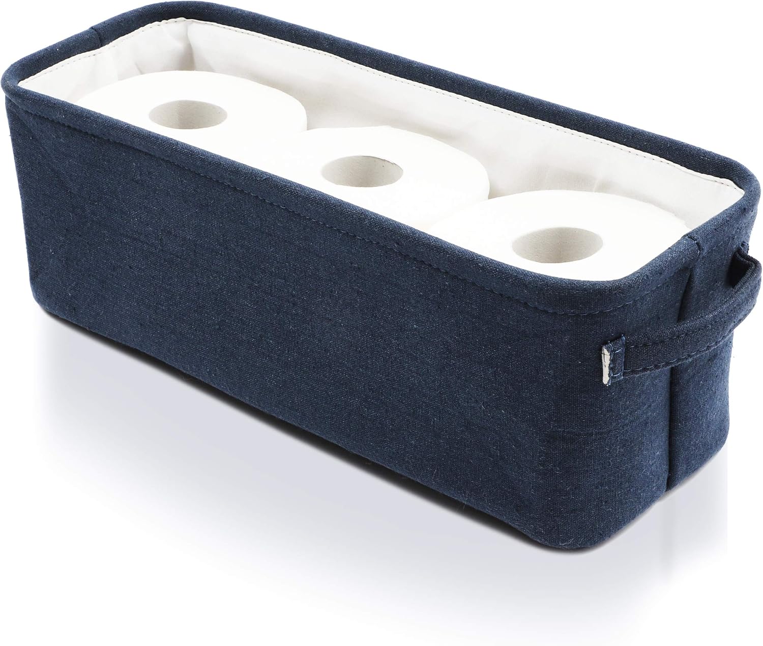 Juvale Dark Blue Fabric Storage Bin for Home and Bathroom (16 x 6 x 5.5 Inches): Home & Kitchen