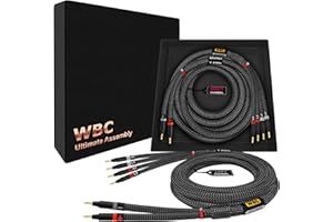 WORLDS BEST CABLES 20 Foot Ultimate - 7 AWG - Ultra-Pure OFC – Extra Premium Audiophile HiFi Bi-Wire Speaker Cable Pair with 
