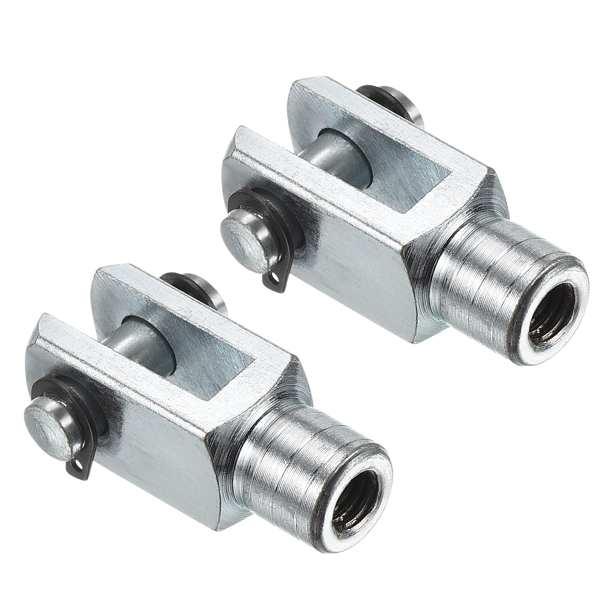 PATIKIL M6x1 Air Cylinder Rod Clevis End, 2 Pack Female Thread Y Connector 33mm Length for Air Cylinder Foot Mounting Work, Silver