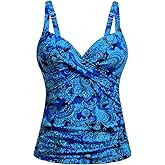 Women's Underwire Tankini Top Only - Push Up Swimsuit Top with Bra Support Tummy Control Bathing Suit Top No Bottom 2025