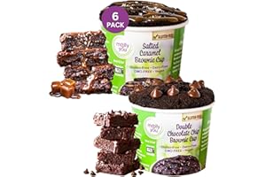 MOLLY&YOU Molly And You Brownie Variety Gluten-Free Brownie Cup (Pack Of 6) - A Gluten-Free Dessert, Microwave Cookie Snack Cup, Single Serve Cookie Mix Cup - Non-GMO, Dairy-Free