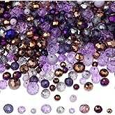 ZHIYUXI 1100PCS 4mm 6mm 8mm Purple Faceted Glass Beads for Jewelry Making Crystal Assorted Suncatchers Glass Beads for Bracelet Making Necklaces Accessories