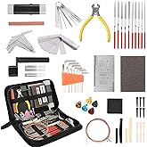 72PCS Guitar Tool Kit,Professional Guitar Repairing Maintenance Tool Kit with Guitar Strings Picks Bridge Pins Gauge Guitar A