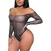 XIUSEMY Lingerie for Women Fishnet Bodysuit Sexy One Piece Babydoll Teddy Mesh Outfits