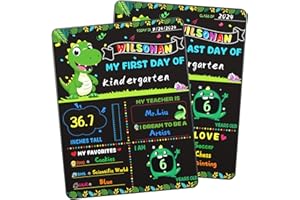 PUBELL First and Last Day of School Board for Boys 14 x 11 Inch Double Sided Back to School Chalkboard Signs, Reusable, Suitable for Kindergarten Elementary School, Contains 1 Chalk Board Sign
