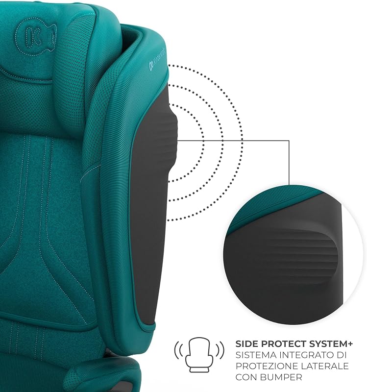 Kinderkraft UNITY2 Seggiolino Auto I-size 100-150 cm, circa da 3,5 a 12 anni, Sistemi di Sicurezza H-GUARD, Facile da Pulire, Rivestimento Traspirante, SPS+, Verde