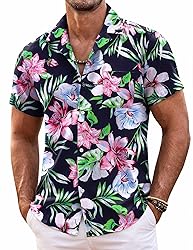 COOFANDY Mens Shirt Aloha Oxford Dress Shirts