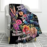 Jekeno Hummingbird Floral Blanket Retro Colorful Flowers Gifts for Women Kids Girls Mom Wife Men Boys Birthday Christmas Halloween Easter Home Bedroom Bed Sofa Decor Plush Throw Black 50"x60"