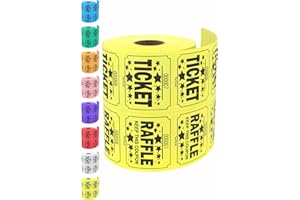 Tacticai 500 Raffle Tickets, Yellow (1 of 8 Colors), Double Roll, Large Ticket for Events, Entry, Class Reward, Fundraiser & Prizes