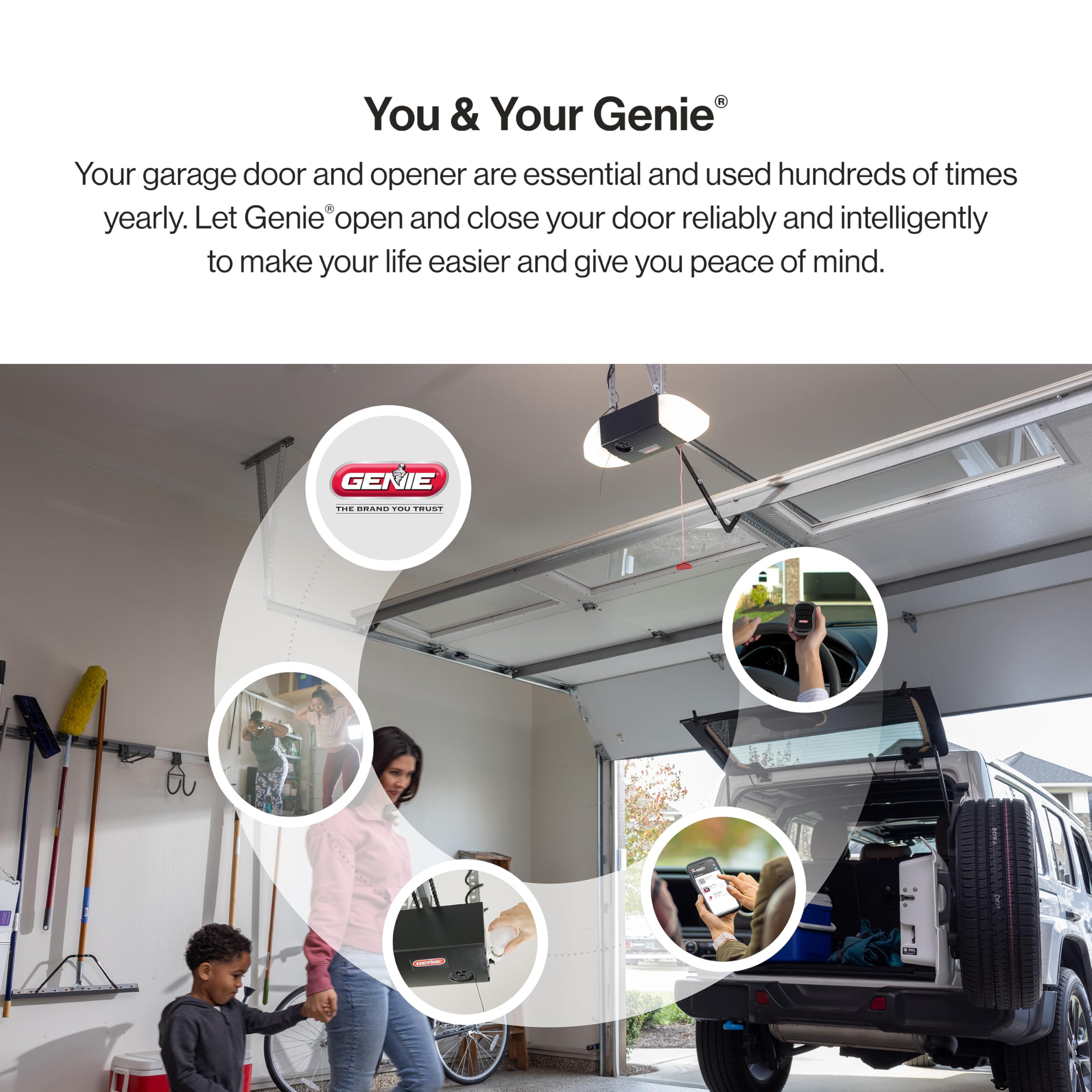 Genie Chain Glide Connect Essentials Smart Garage Door Opener - Reliable Chain Drive Opener With LED Lighting- Compatible with Alexa, SmartThings, Brilliant Smart Home - View 3