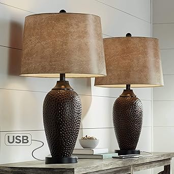 hammered bronze table lamp