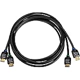AmazonBasics - Cable HDMI de alta velocidad, compatible con Ethernet, 3D y retorno de vídeo (2 m, 2 unidades)