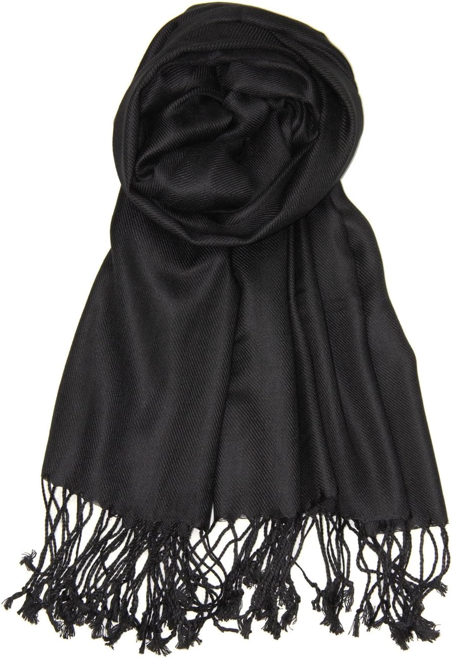 Achillea Large Soft Silky Pashmina Shawl Wrap Scarf in Solid Colors