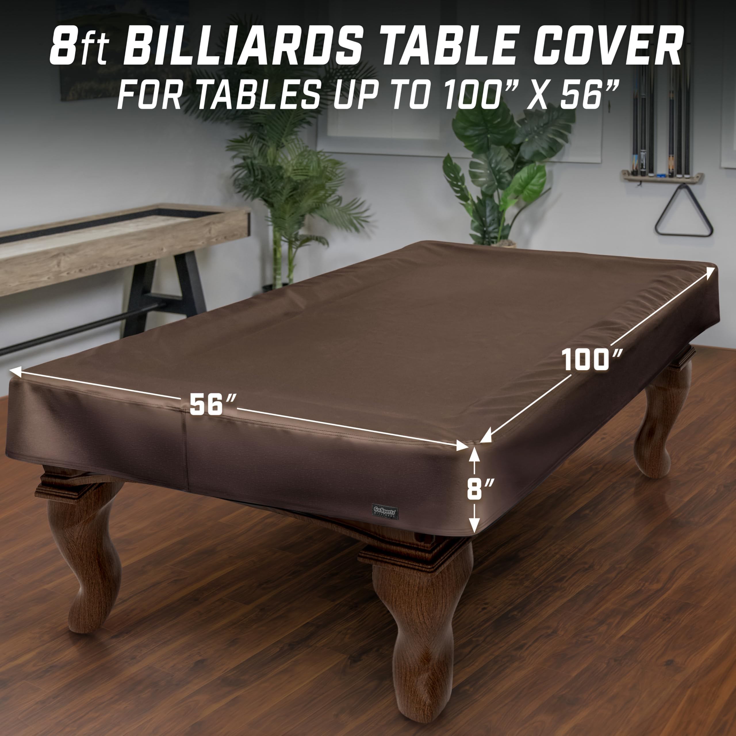 GoSports Premium Leatherette Pool Table Covers - Waterproof & Tearproof - 6/7/8/9 ft Heavy Duty Indoor & Outdoor Billiard Table Covers