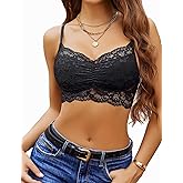 Avidlove Lace Bralette for Women V Neck Cami Tank Y2k Camisoles Adjustable Spaghetti Strap Crop Top