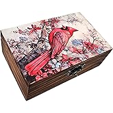 RK Collections Cardinal Trinket Box Small Jewelry Keepsake Box | Bird Lovers Gift Idea, Animal Lovers Case/Holder. (6.5") (Cardinal)