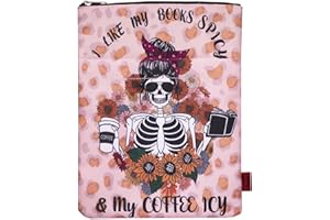 LParkin I Like My Books Spicy and My Coffee ICY Book Sleeve with Zipper for Book Lovers Cover Gift (I Like My Books Spicy and My Coffee ICY)