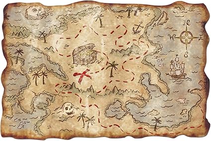 Amazon Co Jp プラスチック製 宝の地図 パーティー小物 マルチカラー おもちゃ