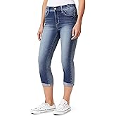 Angels Forever Young Womens Everluxe Bling Sculpt Straight 23.5" Crop Jeans