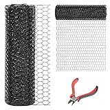 DOLEMODUO 12'' x 150' Black Chicken Wire Mesh