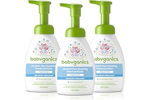 BabyGanics Alcohol-Free Foaming Hand Sanitizer, Pump Bottle, Fragrance Free, 8.45 oz, 3 Pack