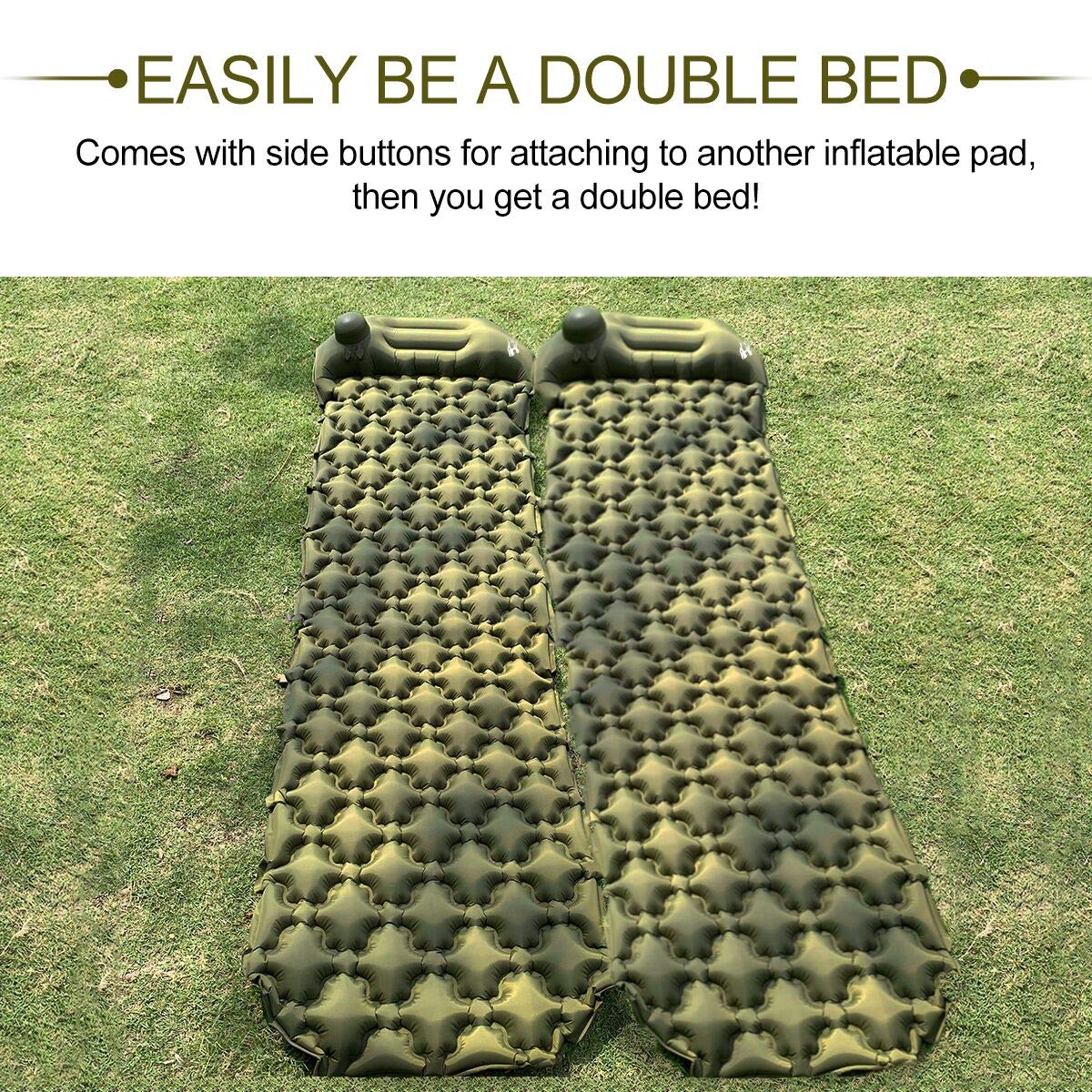 Camping Sleeping Pad, Upgraded Inflatable Camping Mat with Built-in Pump, 2.5\