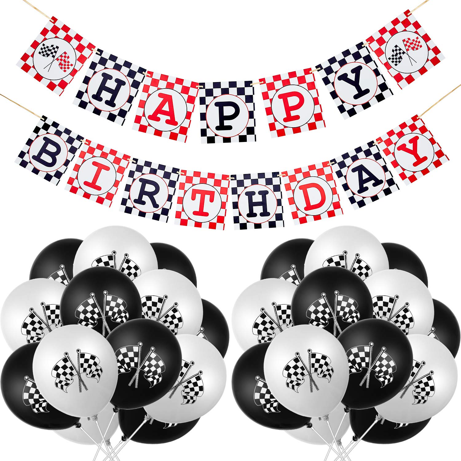 Empowering Quotes Shower Curtain Race Car Birthday Banner \u0026 Balloons -  Black White Checkered Party Decorations Empowering Bathroom Decor, image size:1500x1500