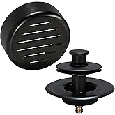 AB&A 60115 Tub Drain Trim Kit with Push eN Lift Stopper, Classic High-Capacity Overflow Plate, and Press-in Strainer Cover, V