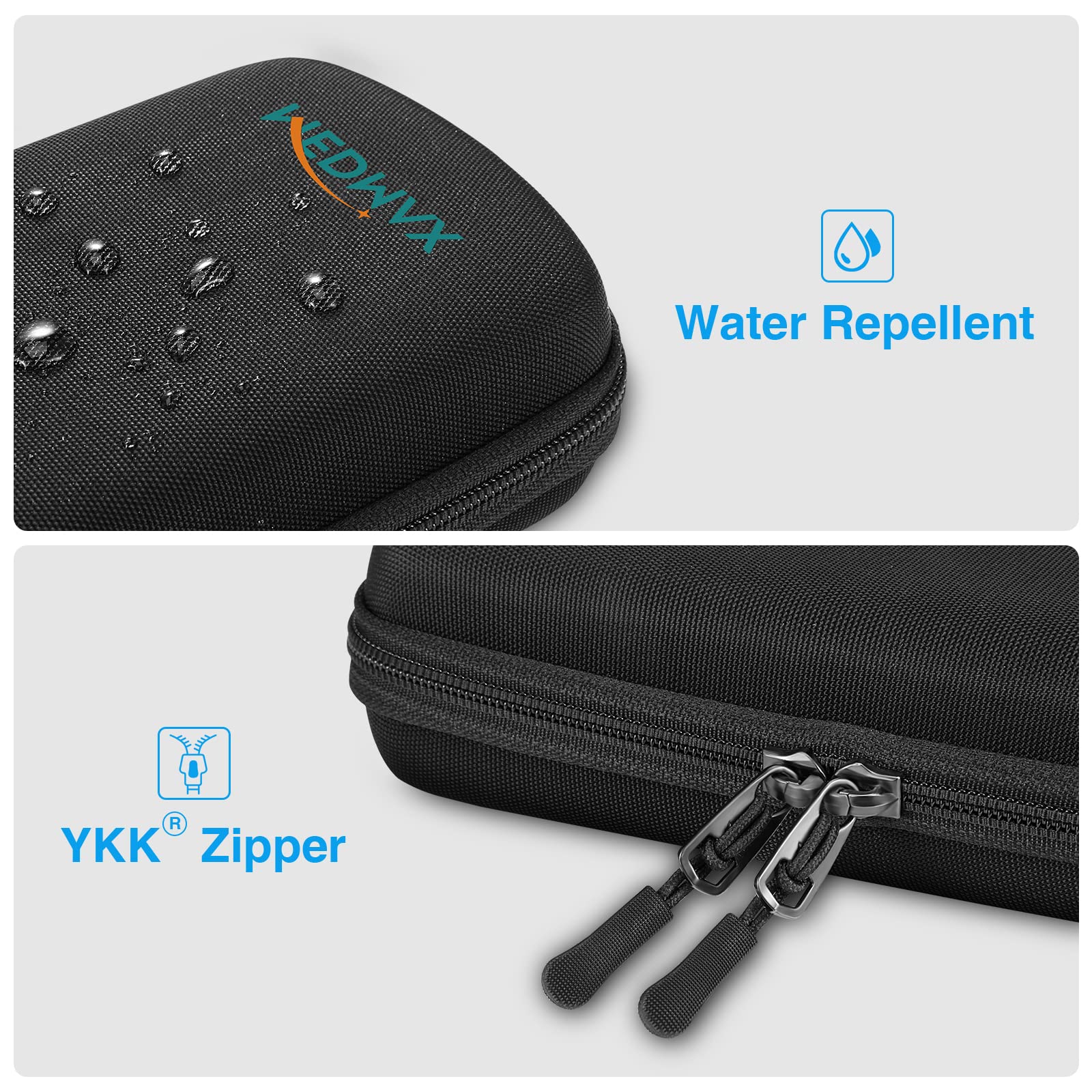 Hard Shell Insulin Cooler Travel Case with 2 Ice Pack, Shock Absorption Insulated Diabetic Medication Organizer Carrying Bag with Extra Pouch for Insulin Pen and Other Diabetic Supplies, Black