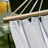 Harbour Housewares Garden Hammock Grey White Stripe 200cm Bed 80cm view 6