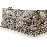 Hunthor 4 Panel Duck Blind Hunting Tent with Dog Door, Pop-Up Waterfowl Blind for 3-4 People, Durable Field Duck Dove Bush Hunting Tent with Carry Bag (Camo)