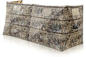 Hunthor 4 Panel Duck Blind Hunting Tent with Dog Door, Pop-Up Waterfowl Blind for 3-4 People, Durable Field Duck Dove Bush Hunting Tent with Carry Bag (Camo)