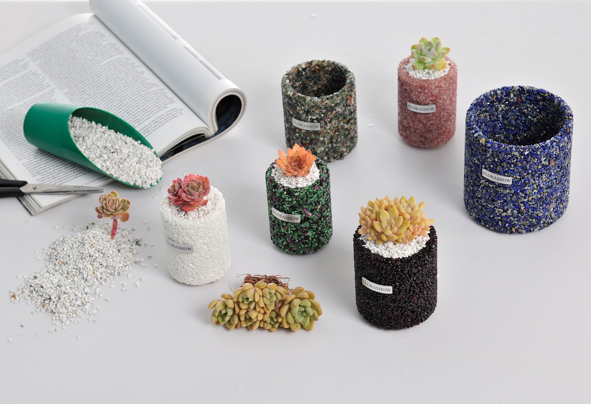 FLORASHOW Succulent Pots, Ruby&Epidote Materials Mini 3.26 inch Succulent Plant Pots, Ultra-Breathable, water-permeable suitable for succulents, Cactus, Smaller plants and More