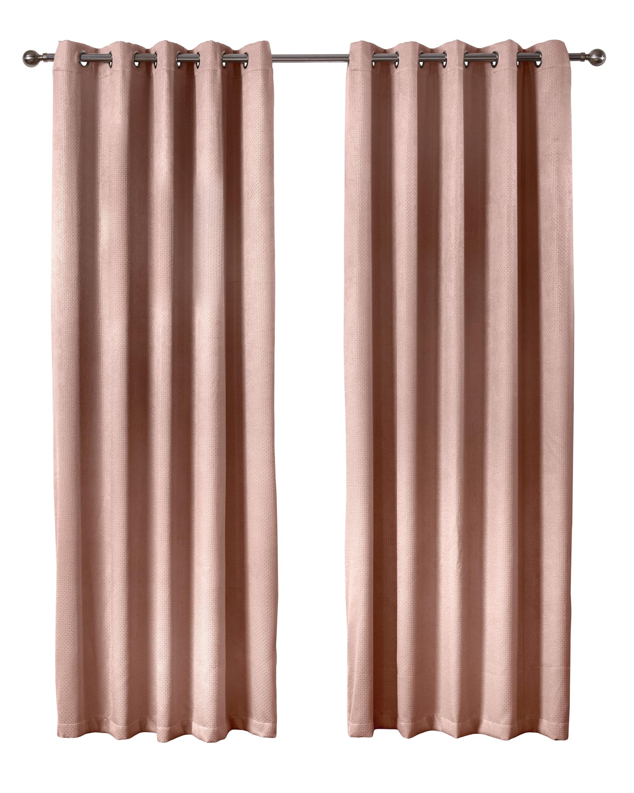 Emma Barclay – 3D Embossed Blackout Curtains for Bedroom Living Room Thermal Insulated Woven Eyelet Blackout Curtains With Reflective Reverse Weave Ambiance Collection (66” x 72” Inch)(Blush Pink) — image 1