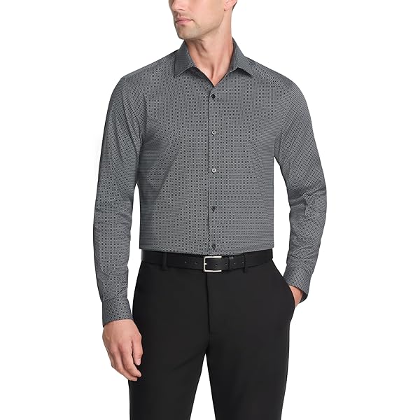 slim fit dress slacks Van Heusen Mens Regular Fit Flex Collar Dress Shirt , Size Large – Vanessa  Jane