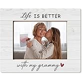 HUKINE Grammy Picture Frame 5x7, Grammie Grandma Gifts for Birthday Christmas, Life is Better With My Grammy Picture Photo Frames for Tabletop Desk Decor