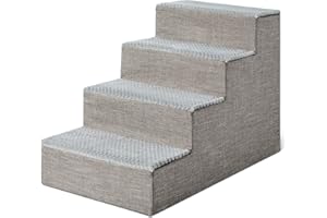 �鶹�� Basics Dog Steps, 47.5 cm H, 4-Step Pet Stairs for High Bed Couch and Sofa, Non-Slip Bottom, for Indoor Dogs and Cats,