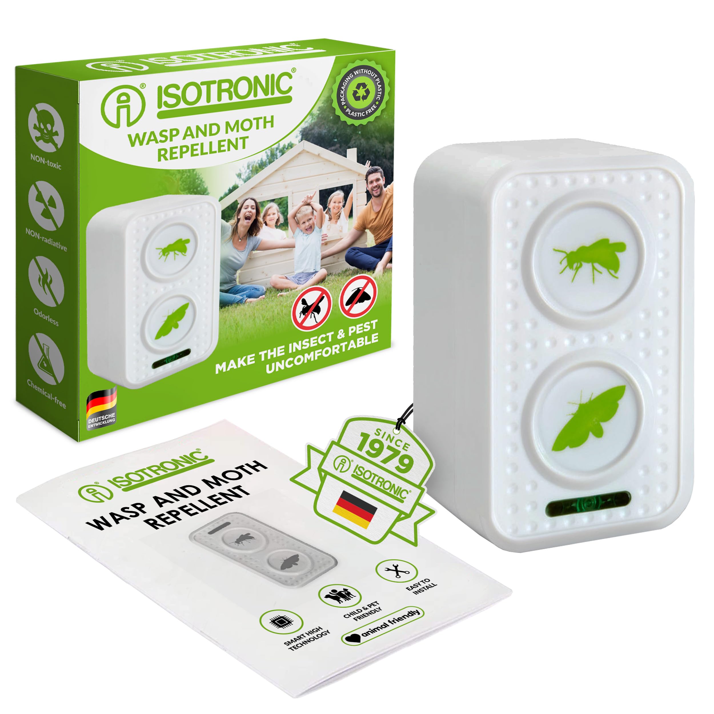 ISOTRONIC Wasp and Moth Protection with Ultrasound and Alternating Frequency - Set of 1 piece