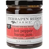 Terrapin Ridge Farms Hot Pepper Bacon Jam, 10.5 oz | Hot Pepper Bacon Jam, Sweet &amp; Spicy Spread, Real Bacon, Jalapeno Flavor, 10.5 Ounce Jar