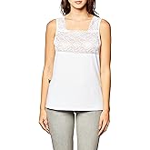 Cinema Etoile Women's Square Neck Cami,White,X-Large