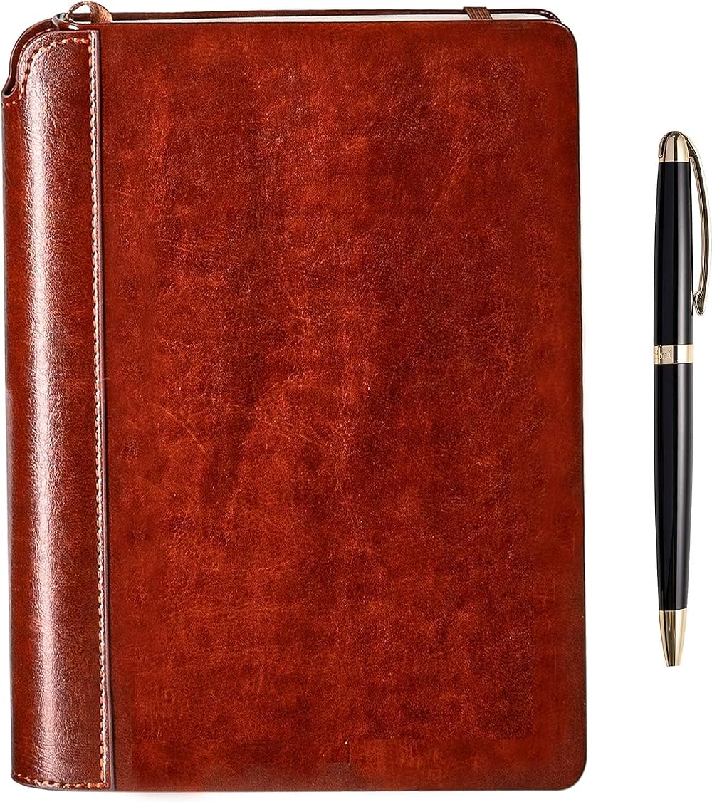 SETTINI Classic Lined Journal Gift Set - Vegan Leather Journal with Pen & Box