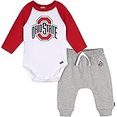 Gerber NCAA unisex-baby Ncaa College Team Raglan Bodysuit and Jogger Set