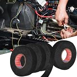 Disnace Flame Retardant Car Wiring Harness Fabric Tape 4 Rolls 19mm x 15m Black view 7