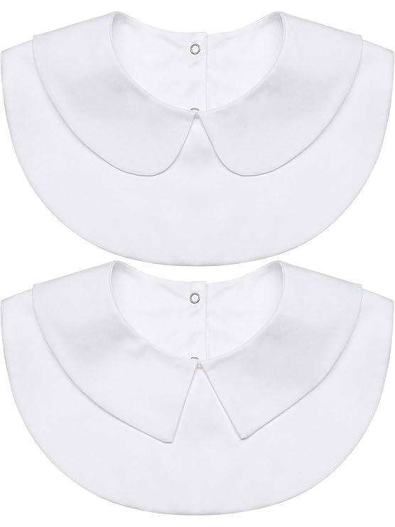 SATINIOR 2 Stück Dickeys Halsbänder Weiß False Halsbänder Abnehmbar für Bluse Pullover Kleider Uniformen Jacken