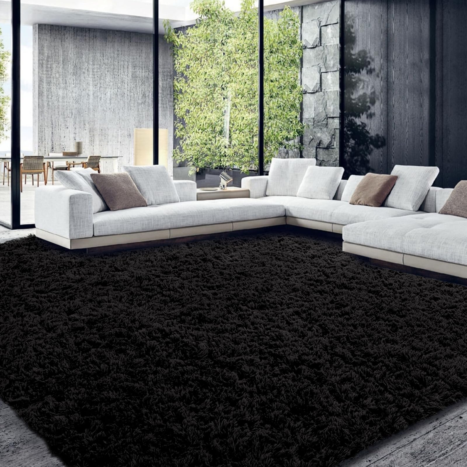 HOMBYS Shaggy Area Rug 12x15 Feet, Ultra Fuzzy Large Plush Faux Fur ...
