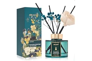 Airkeep Flower Reed Diffusers Set, 5.07 oz Pear/Apple/Berry Scented Oil Diffuser with 8 Reed Sticks, Home Fragrance Diffuser Gift Set for Bathroom & Office Decor 150ml