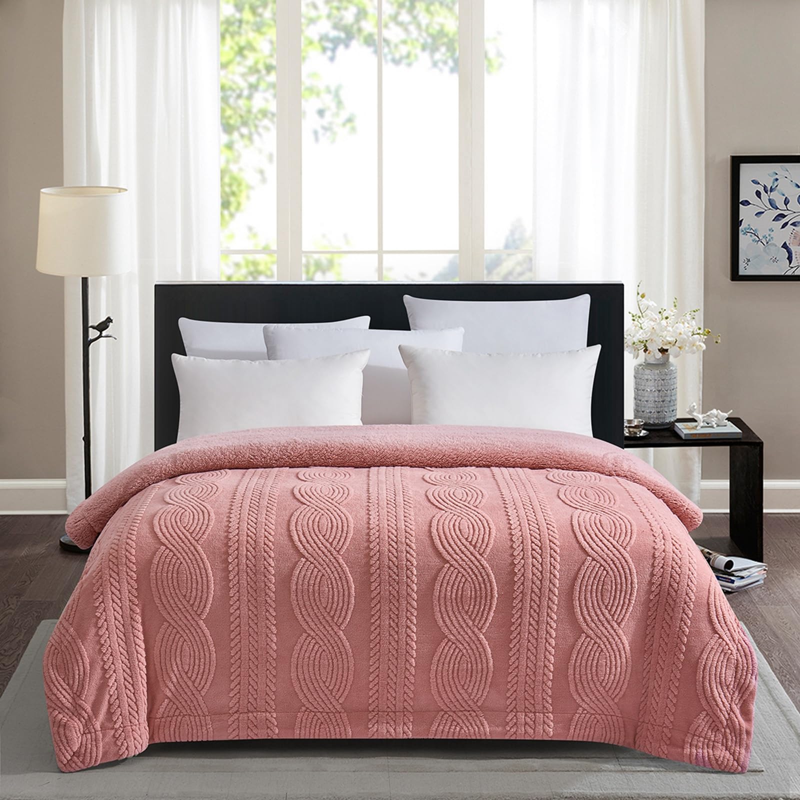 PU MEI Sherpa Throw Blanket for Couch Sofa